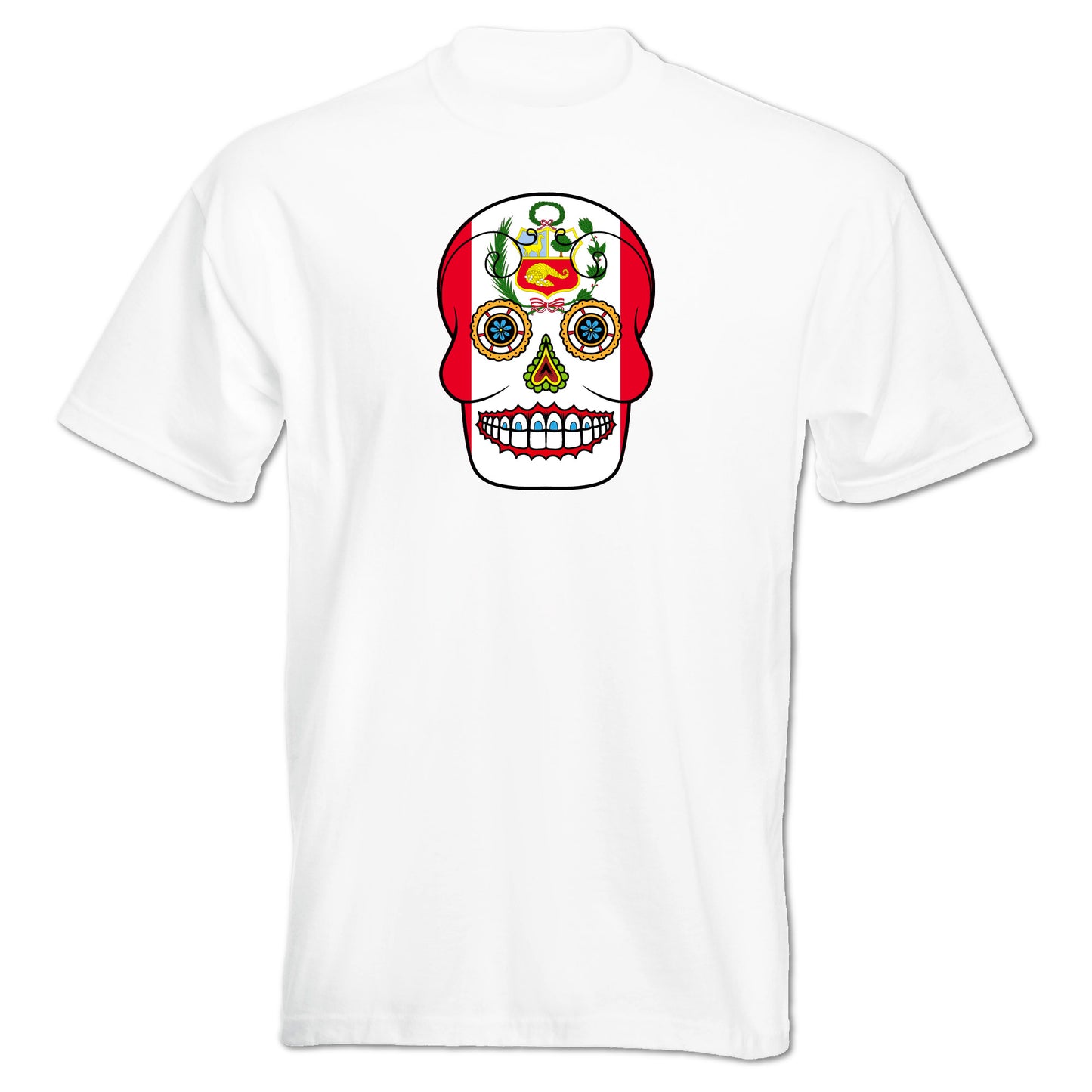 INDIGOS UG - T-Shirt Herren - Peru - Skull - Fussball