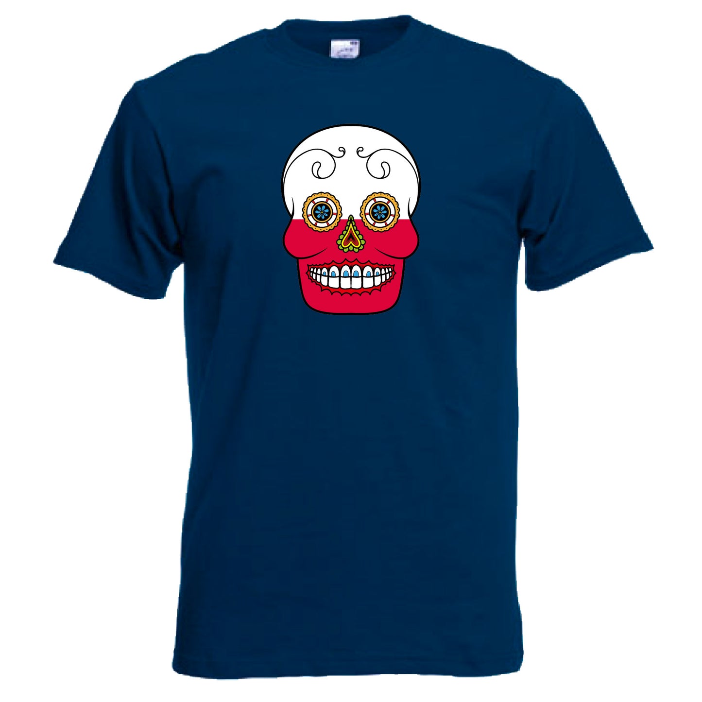 INDIGOS UG - T-Shirt Herren - Polen - Skull - Fussball