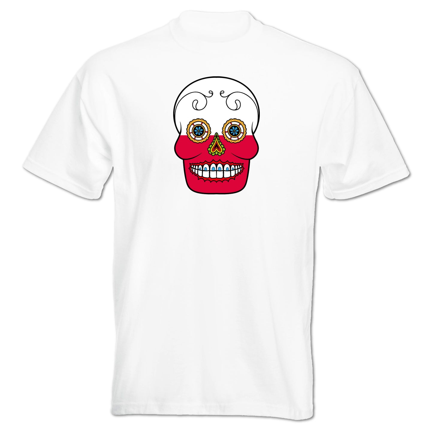 INDIGOS UG - T-Shirt Herren - Polen - Skull - Fussball