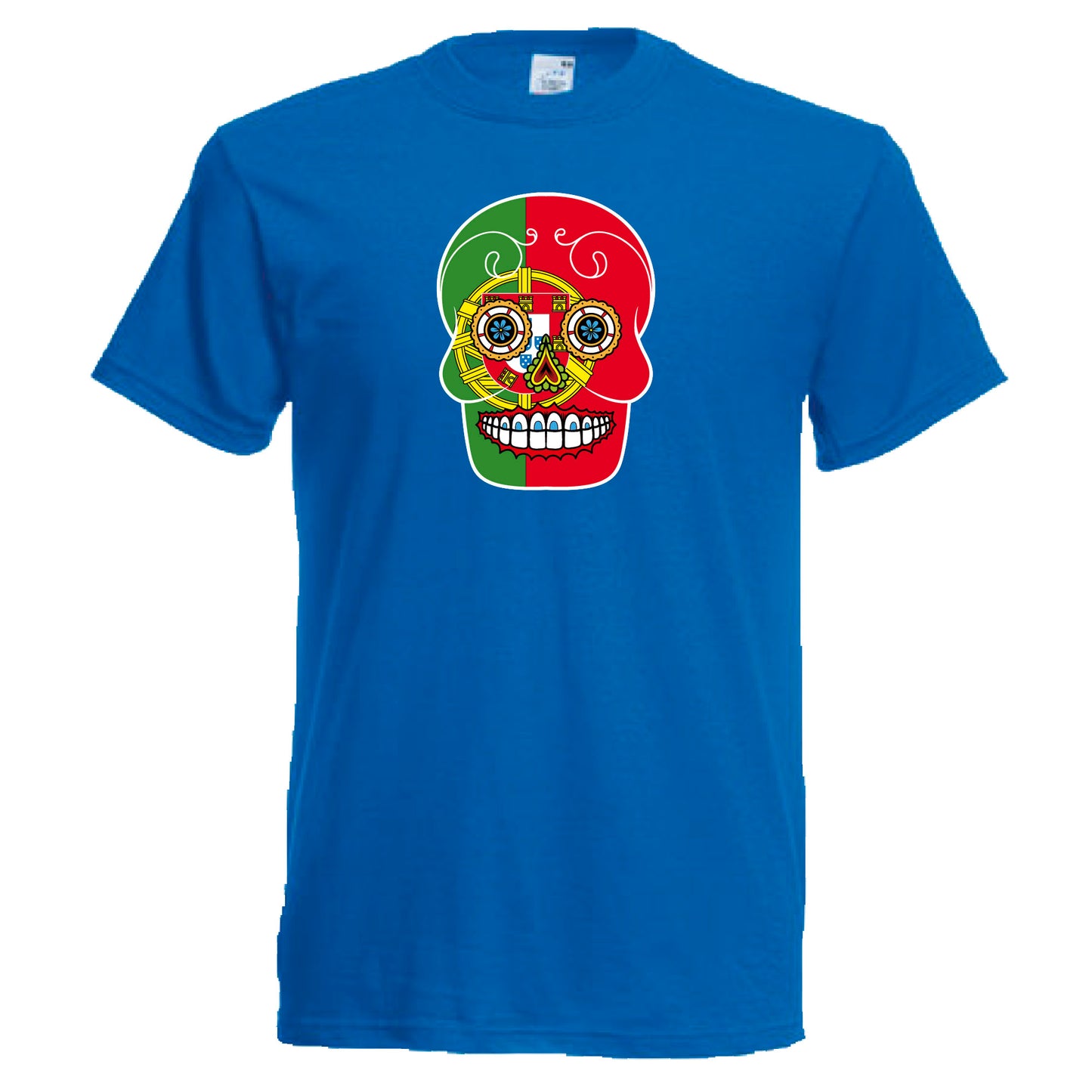 INDIGOS UG - T-Shirt Herren - Portugal - Skull - Fussball