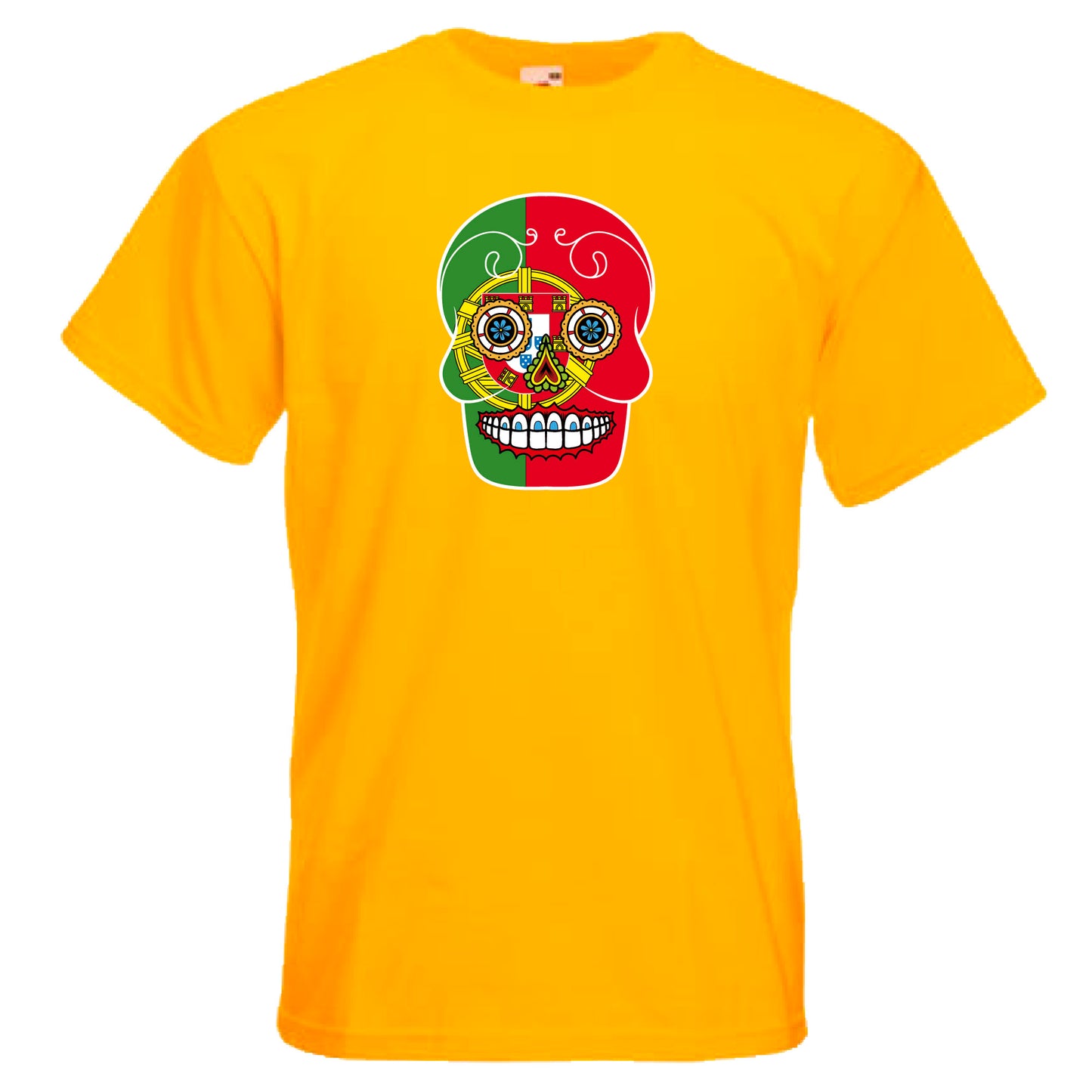 INDIGOS UG - T-Shirt Herren - Portugal - Skull - Fussball