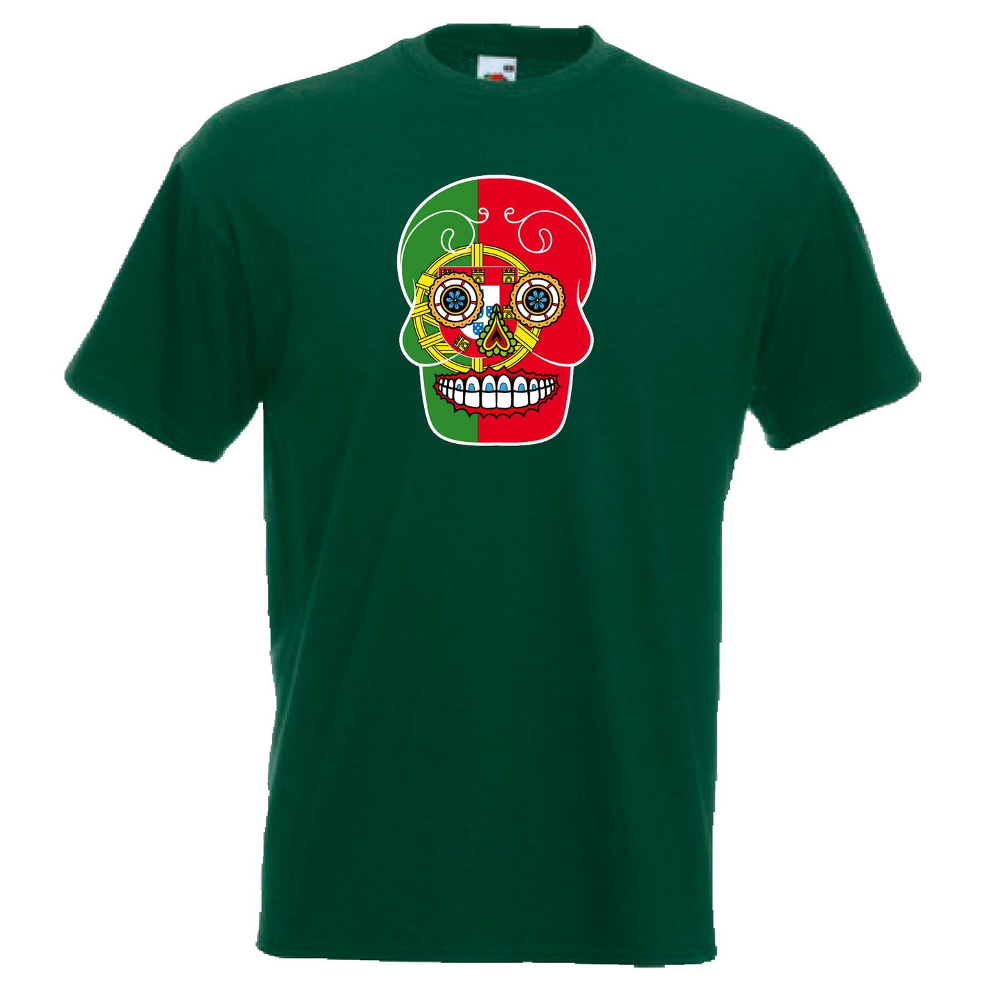 INDIGOS UG - T-Shirt Herren - Portugal - Skull - Fussball