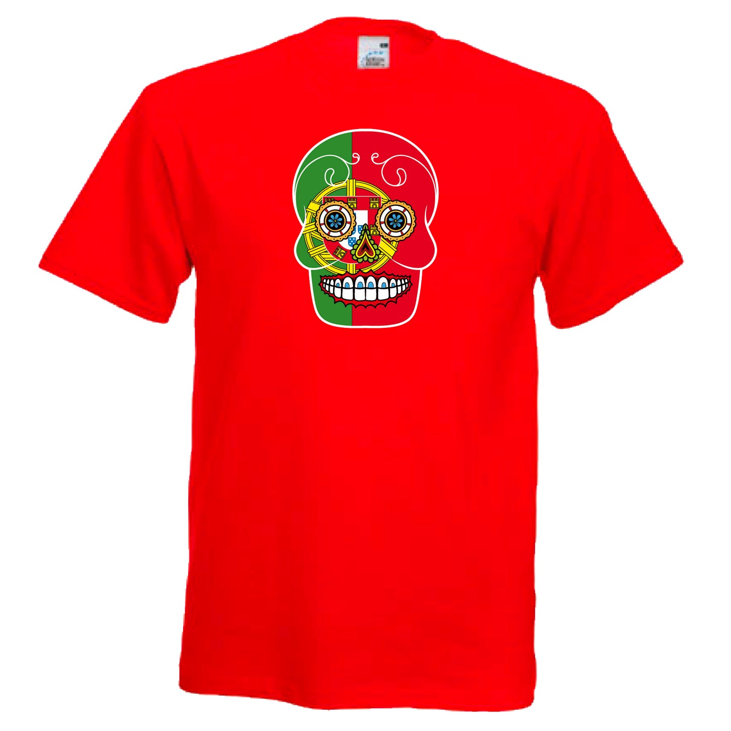 INDIGOS UG - T-Shirt Herren - Portugal - Skull - Fussball