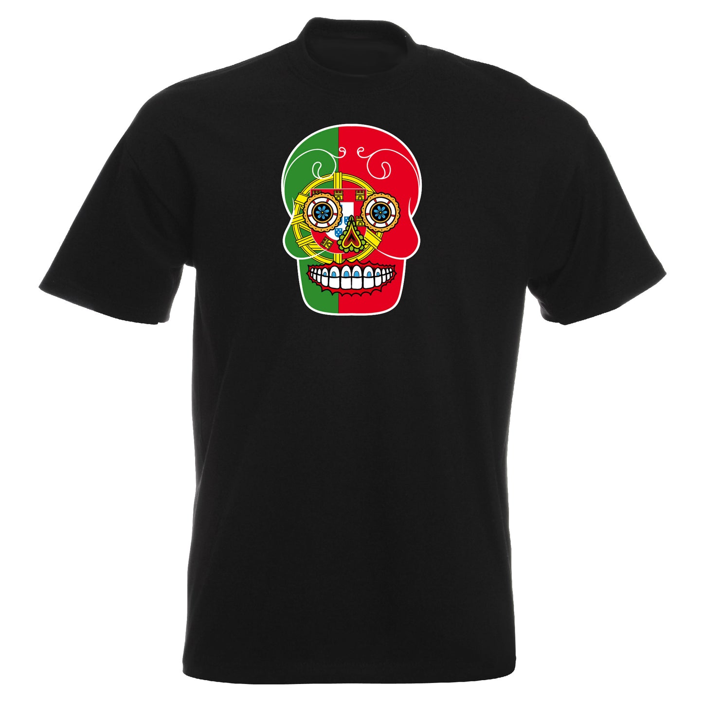 INDIGOS UG - T-Shirt Herren - Portugal - Skull - Fussball
