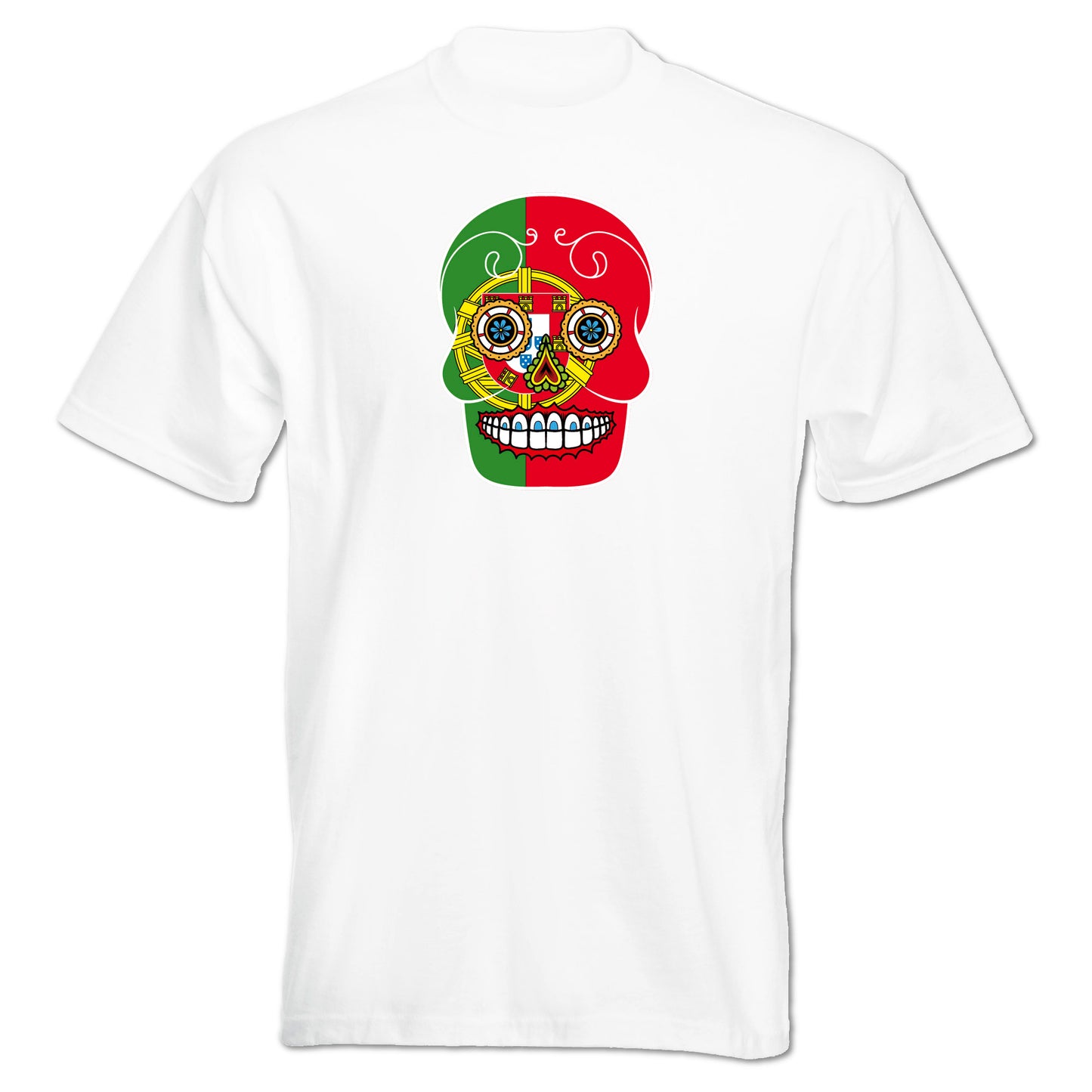 INDIGOS UG - T-Shirt Herren - Portugal - Skull - Fussball