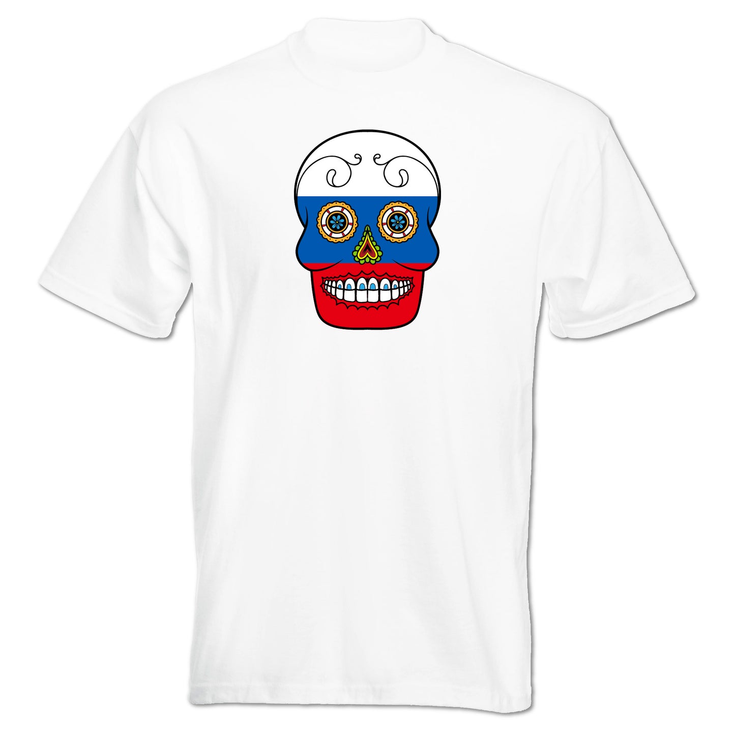INDIGOS UG - T-Shirt Herren - Russland - Skull - Fussball