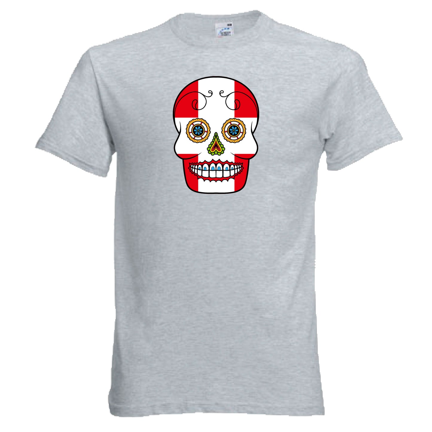 INDIGOS UG - T-Shirt Herren - Schweiz - Skull - Fussball