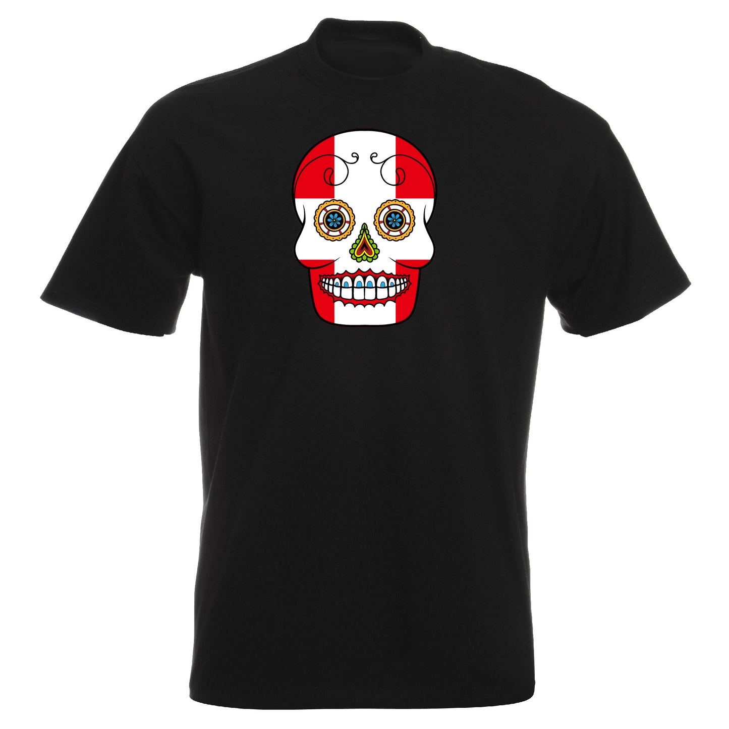 INDIGOS UG - T-Shirt Herren - Schweiz - Skull - Fussball