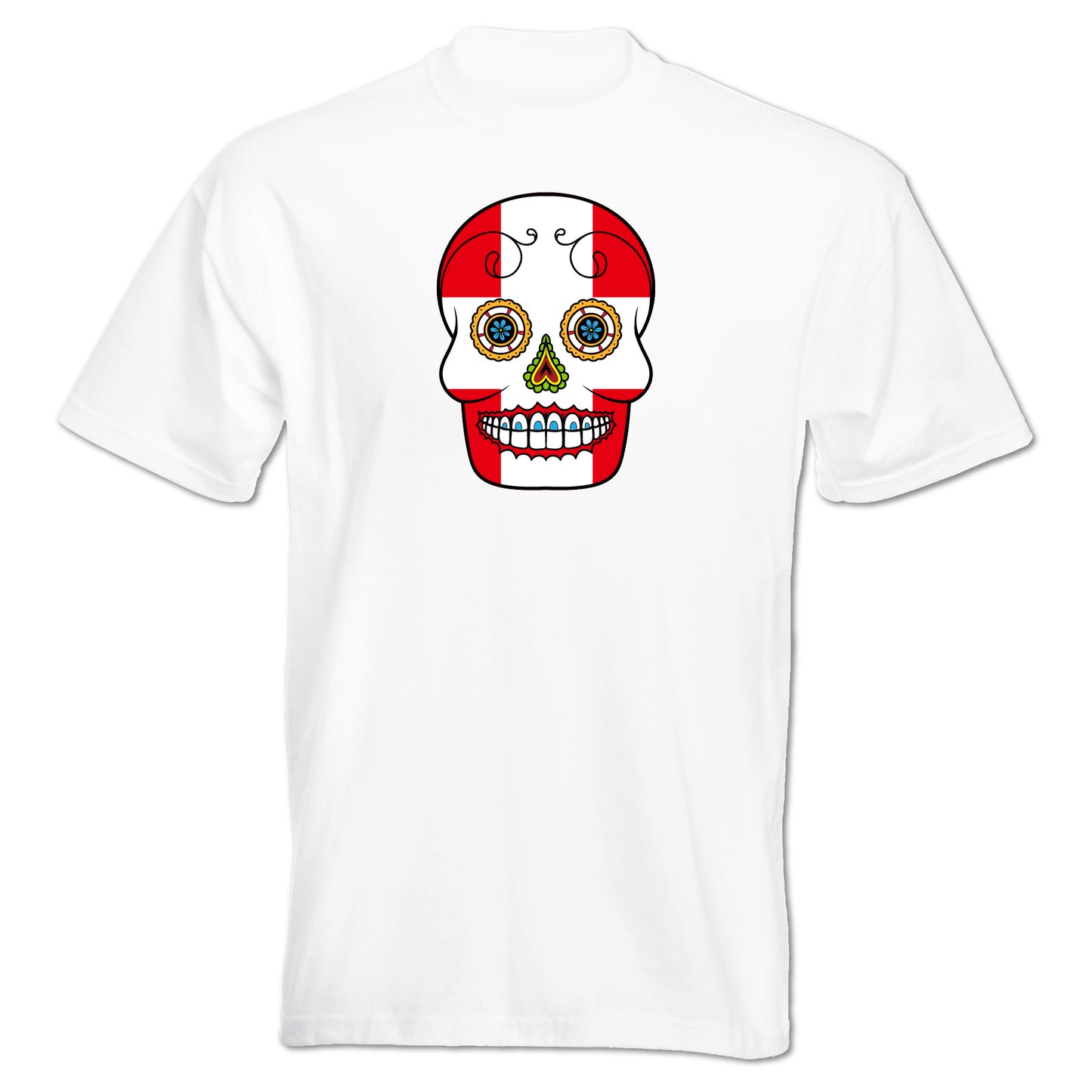 INDIGOS UG - T-Shirt Herren - Schweiz - Skull - Fussball