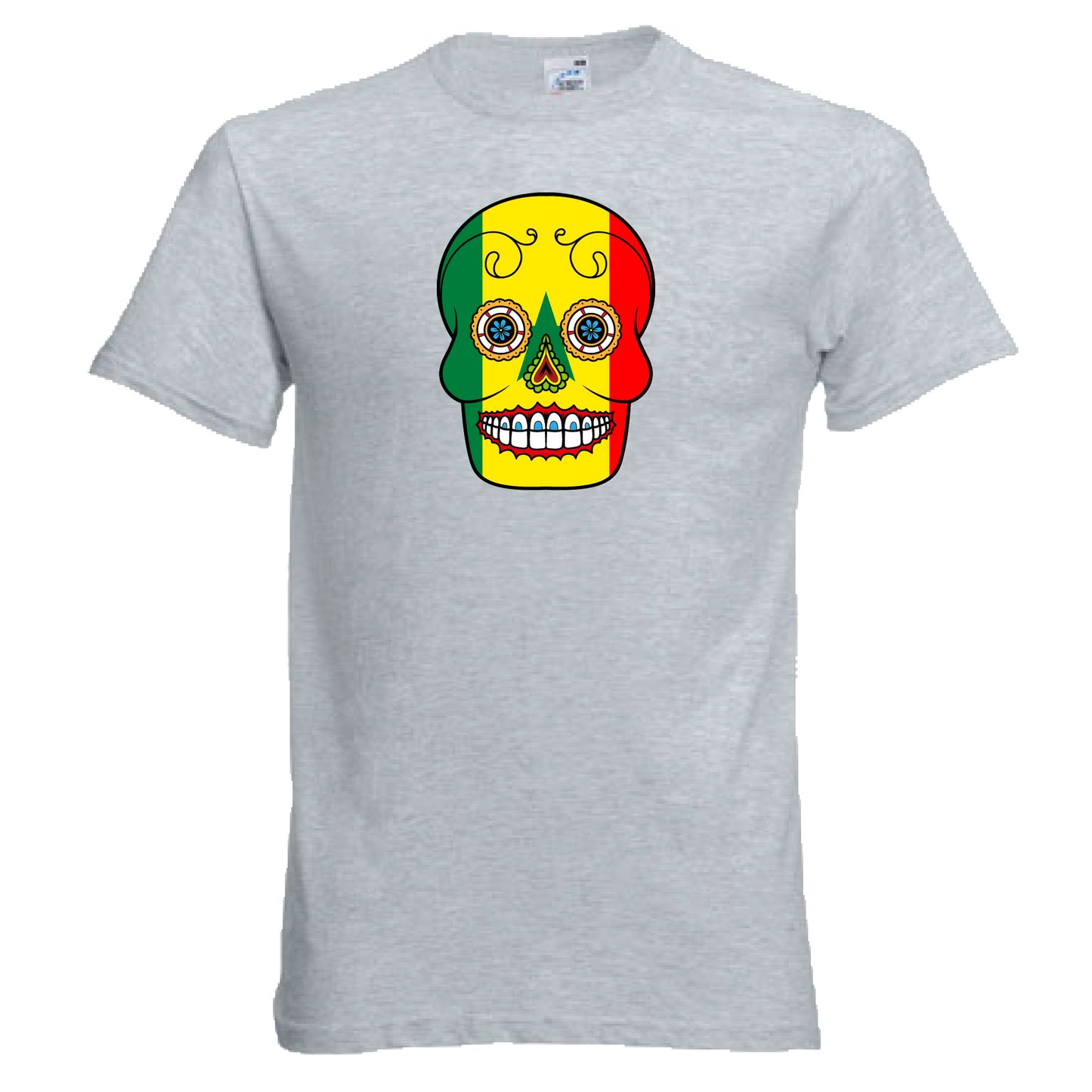 INDIGOS UG - T-Shirt Herren - Senegal - Skull - Fussball