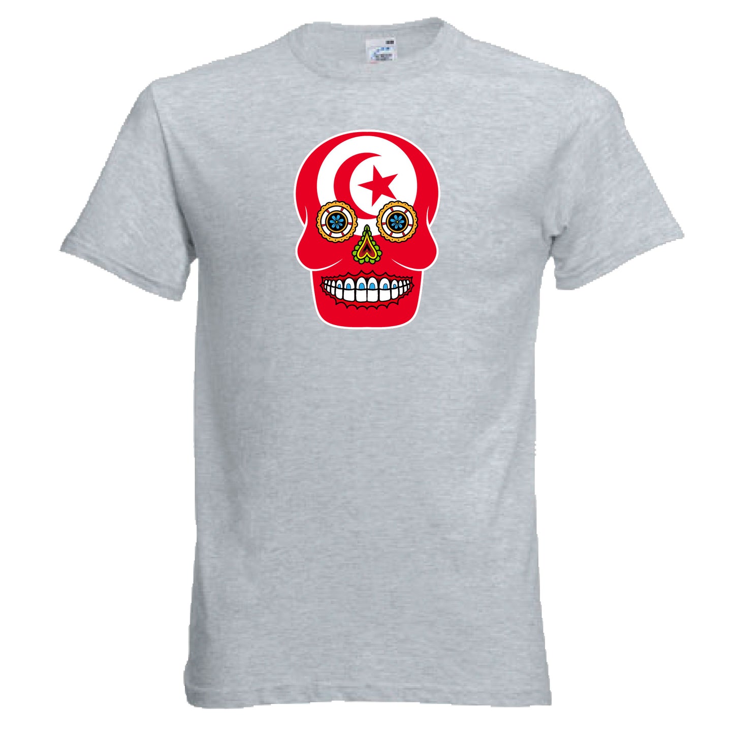 INDIGOS UG - T-Shirt Herren - Tunesien - Skull - Fussball