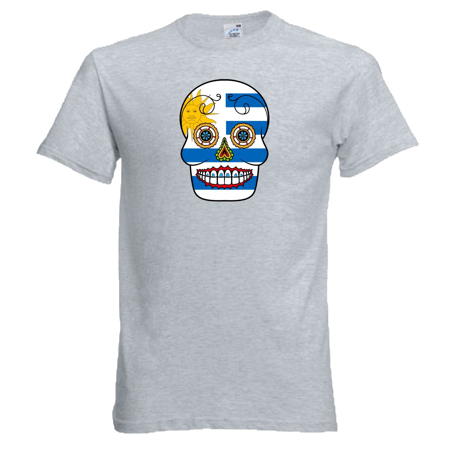 INDIGOS UG - T-Shirt Herren - Uruguay - Skull - Fussball