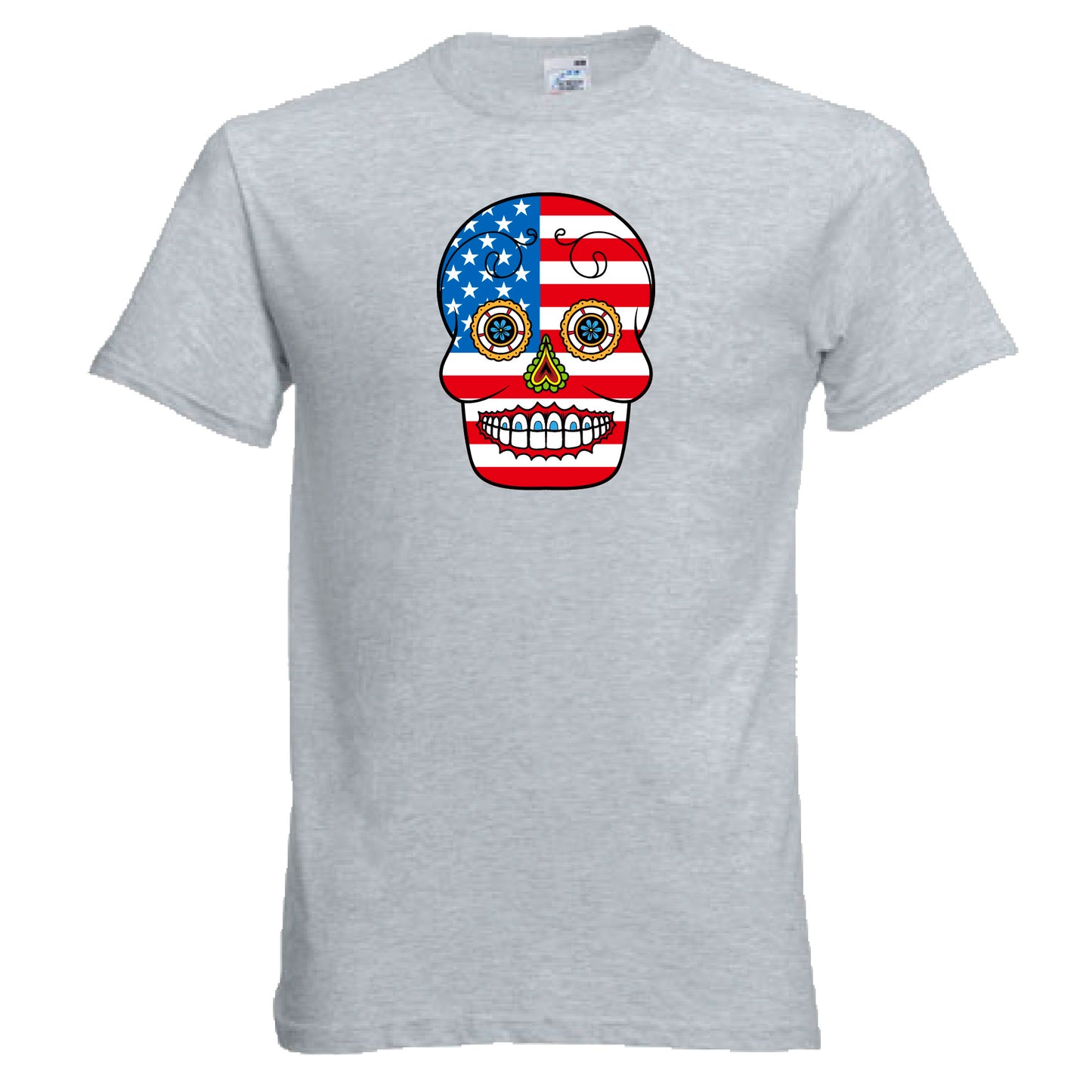 INDIGOS UG - T-Shirt Herren - USA - Skull - Fussball