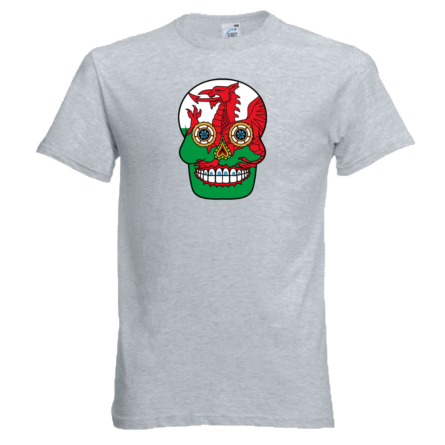 INDIGOS UG - T-Shirt Herren - Wales - Skull - Fussball