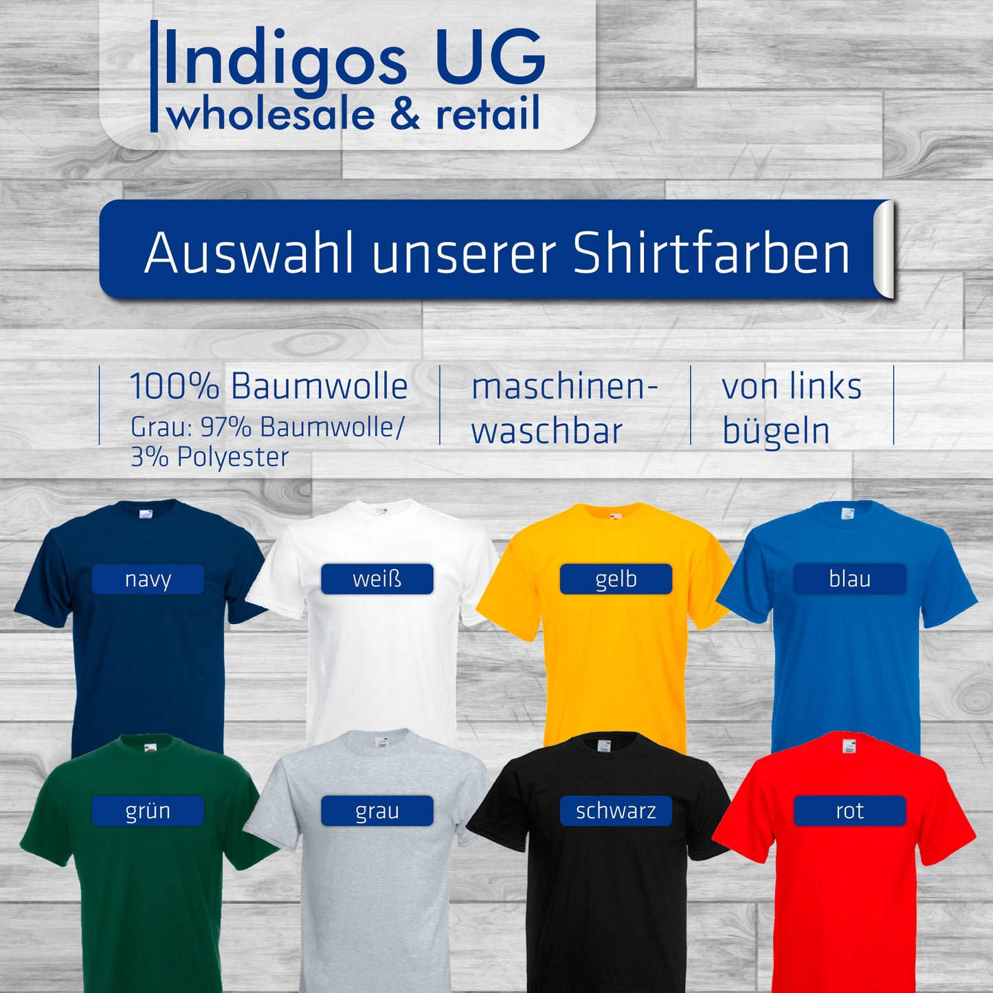 INDIGOS UG - T-Shirt Herren - Brasilien - Schriftzug - Fussball