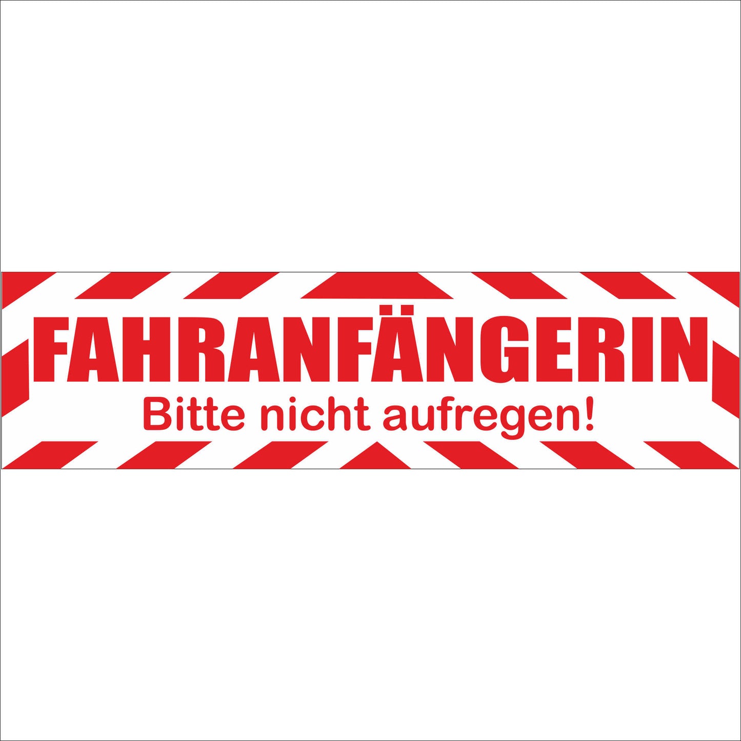 INDIGOS UG - Magnetschild "FAHRANFÄNGERIN - Bitte nicht aufregen" genderkonform - Magnetfolie