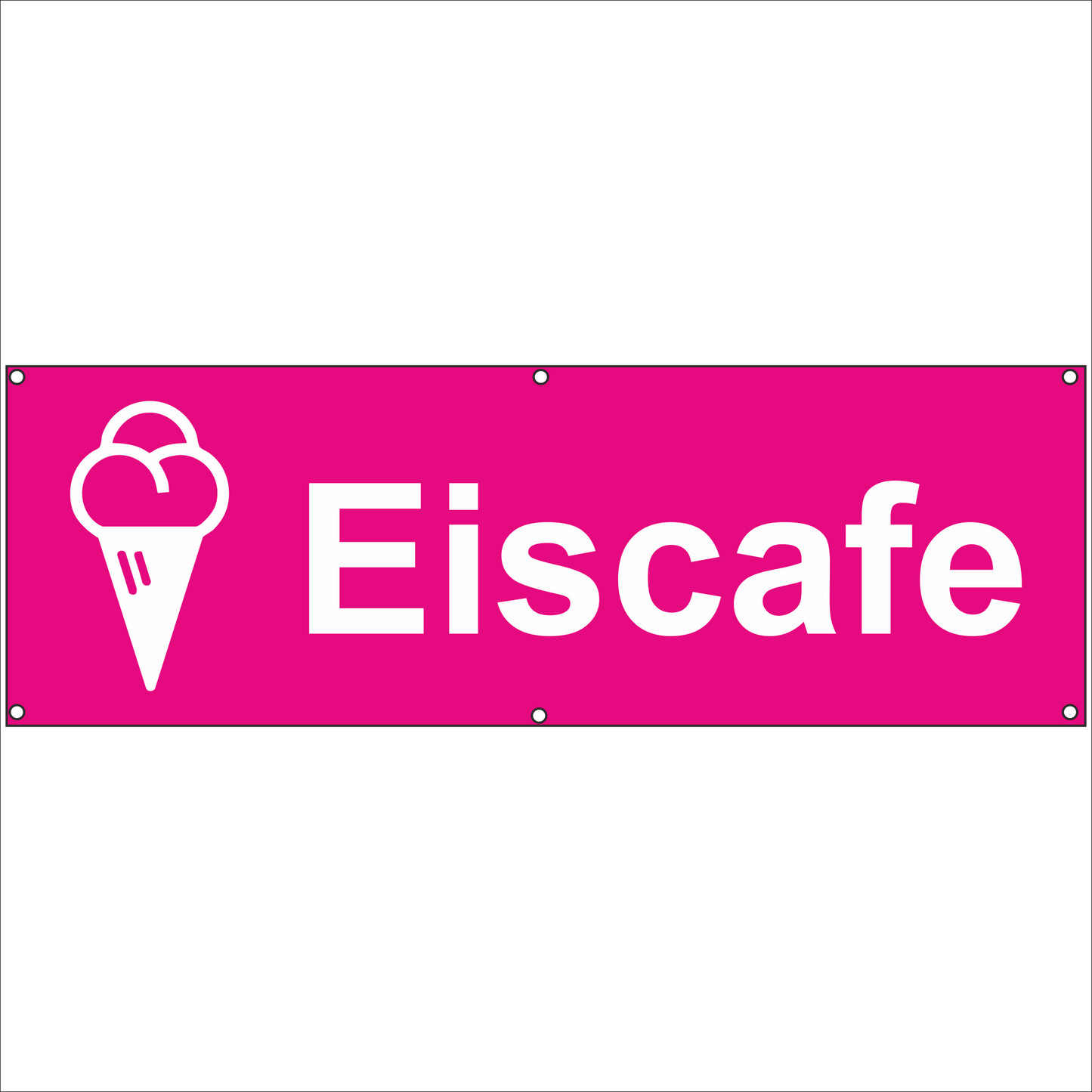 Werbeplane - Gerüstplane - p09 - Eiscafe Eis Cafe - NEU - Plane für Baustelle- Garten- Zaun oder Veranstaltung