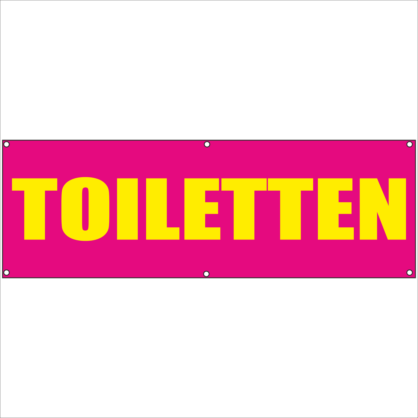 Werbeplane - Gerüstplane - p104 - Toiletten - NEU - Plane für Baustelle- Garten- Zaun oder Veranstaltung