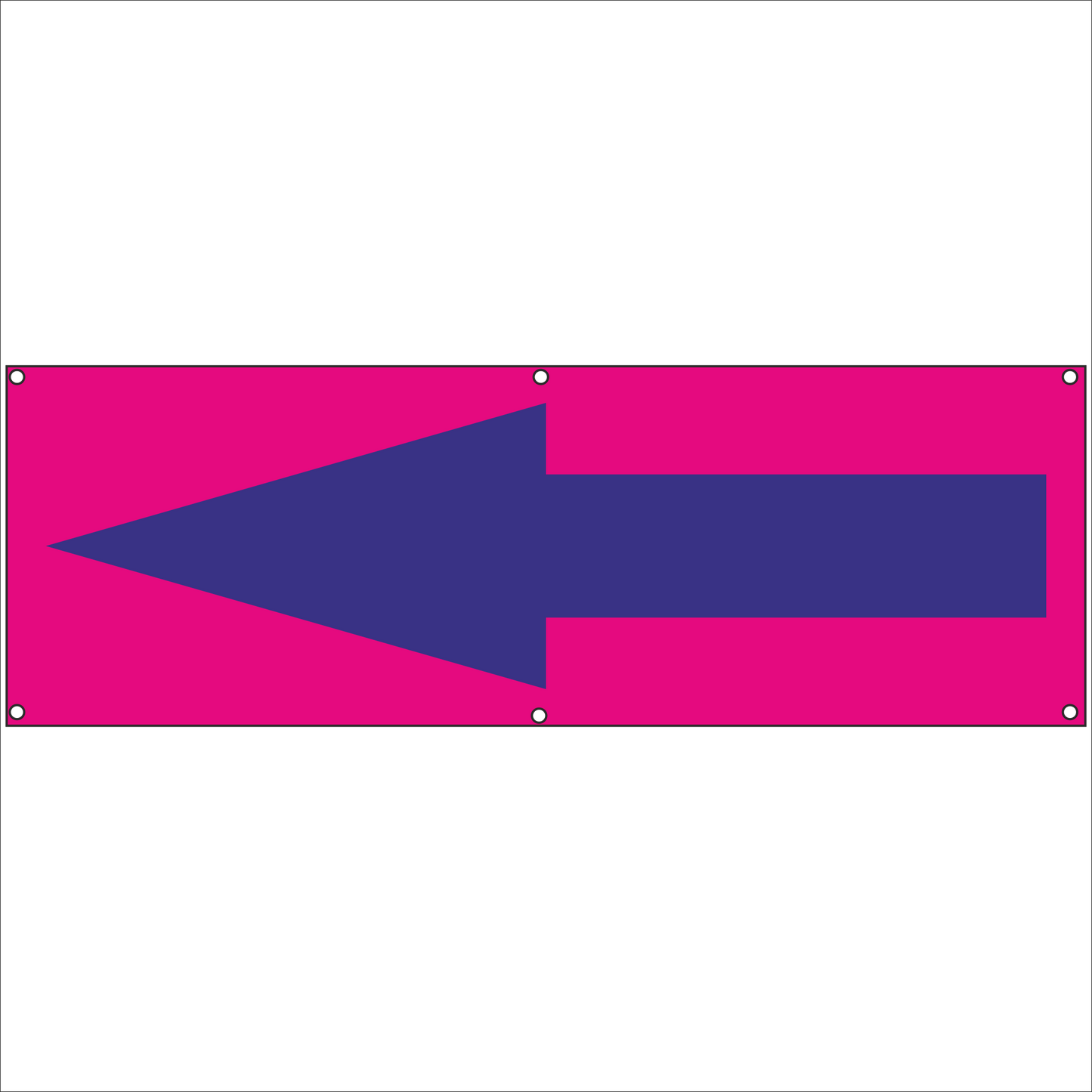 Werbeplane - Gerüstplane - p115 - Pfeil links - NEU - Plane für Baustelle- Garten- Zaun oder Veranstaltung