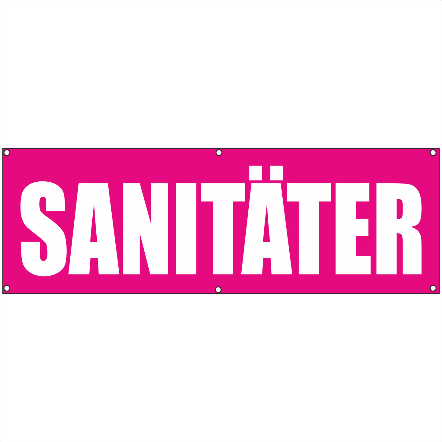 Werbeplane - Gerüstplane - p121 - Sanitäter - NEU - Plane für Baustelle- Garten- Zaun oder Veranstaltung