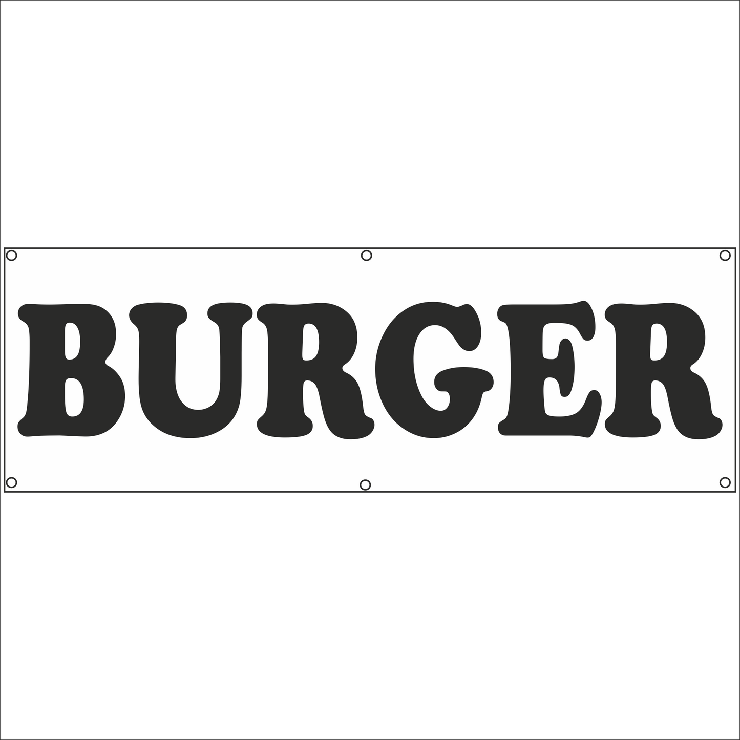 Werbeplane - Gerüstplane - p148 - Burger - NEU - Plane für Baustelle- Garten- Zaun oder Veranstaltung