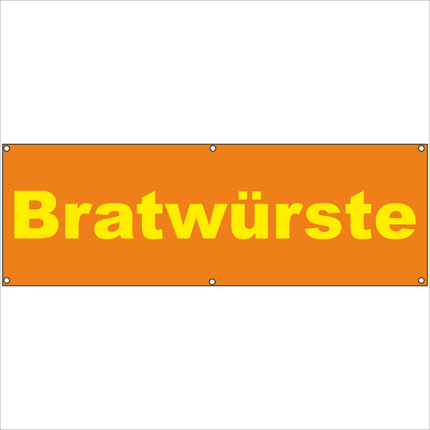 Werbeplane - Gerüstplane - p27 - Bratwürste - NEU - Plane für Baustelle- Garten- Zaun oder Veranstaltung