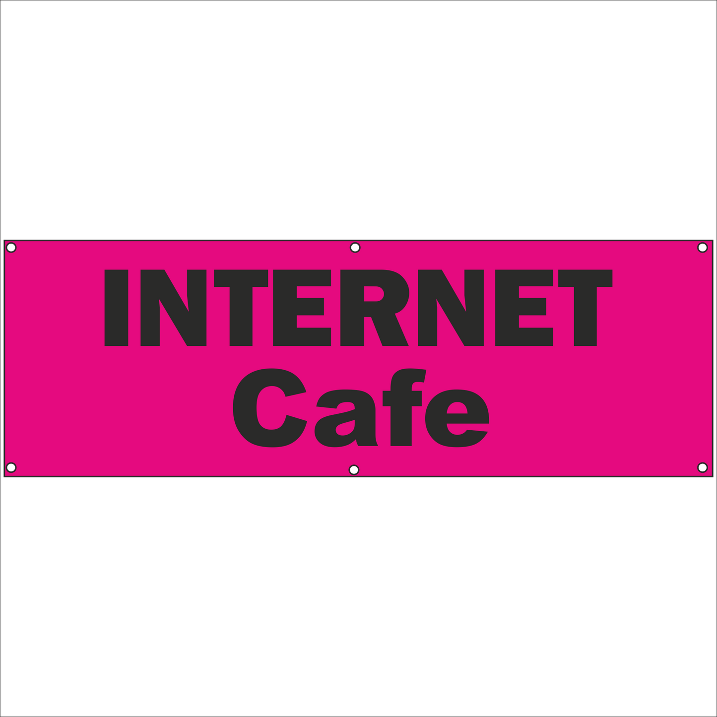 Werbeplane - Gerüstplane - p061 - Internetcafe - NEU - Plane für Baustelle- Garten- Zaun oder Veranstaltung