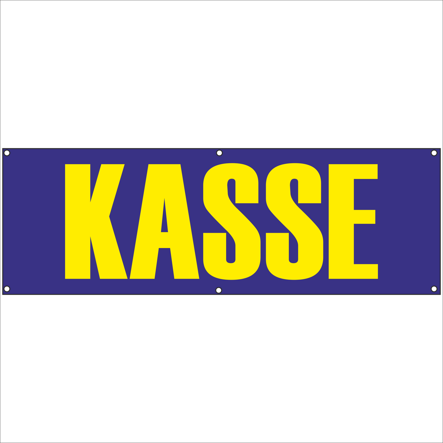 Werbeplane - Gerüstplane - p062 - KASSE - NEU - Plane für Baustelle- Garten- Zaun oder Veranstaltung