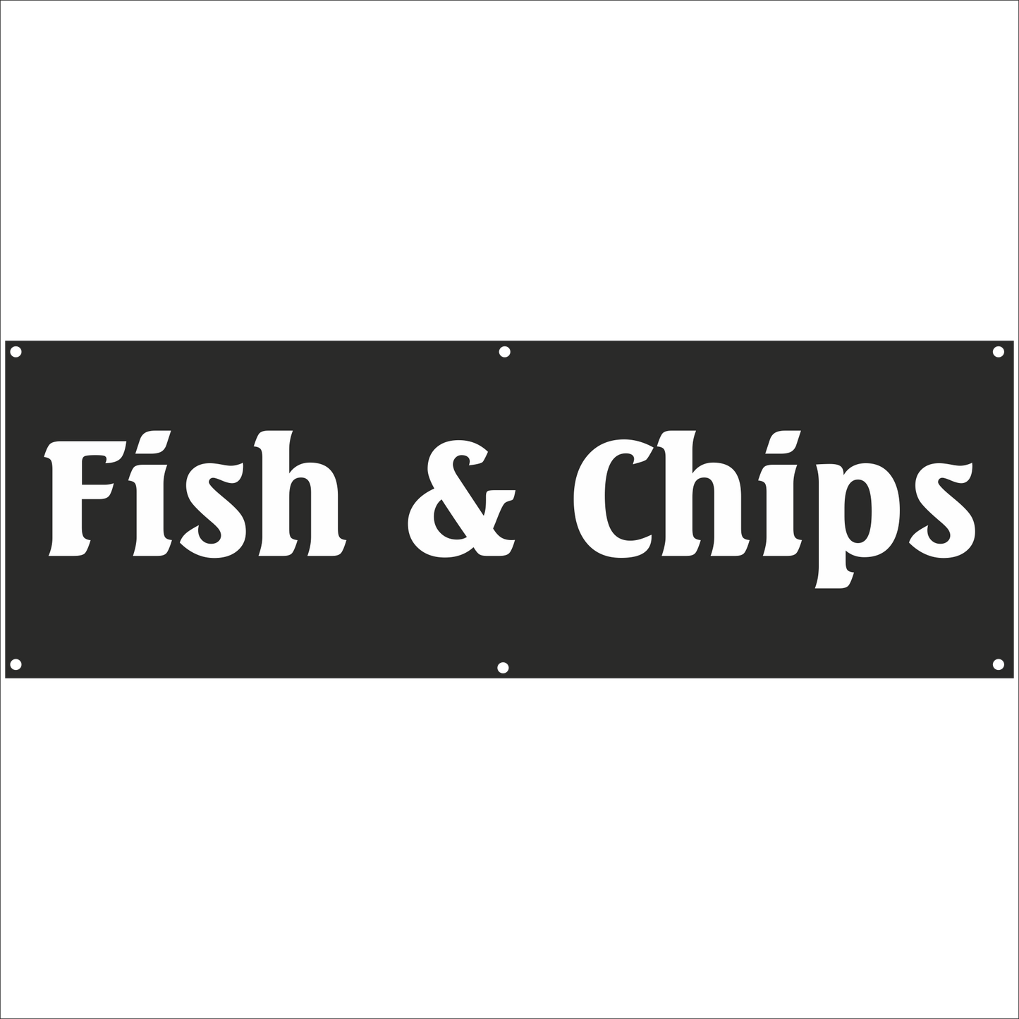 Werbeplane - Gerüstplane - p076 - Fish & Chips - NEU - Plane für Baustelle- Garten- Zaun oder Veranstaltung