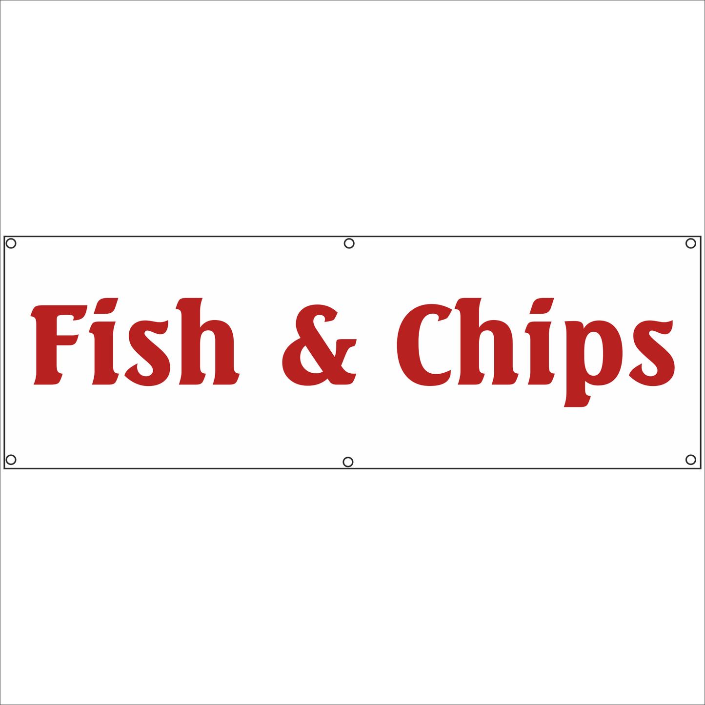 Werbeplane - Gerüstplane - p076 - Fish & Chips - NEU - Plane für Baustelle- Garten- Zaun oder Veranstaltung
