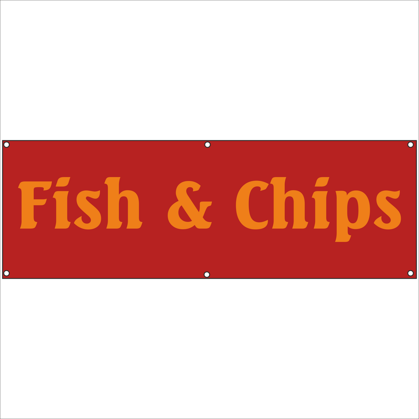 Werbeplane - Gerüstplane - p076 - Fish & Chips - NEU - Plane für Baustelle- Garten- Zaun oder Veranstaltung