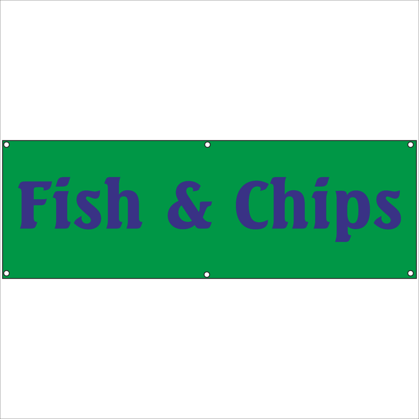 Werbeplane - Gerüstplane - p076 - Fish & Chips - NEU - Plane für Baustelle- Garten- Zaun oder Veranstaltung