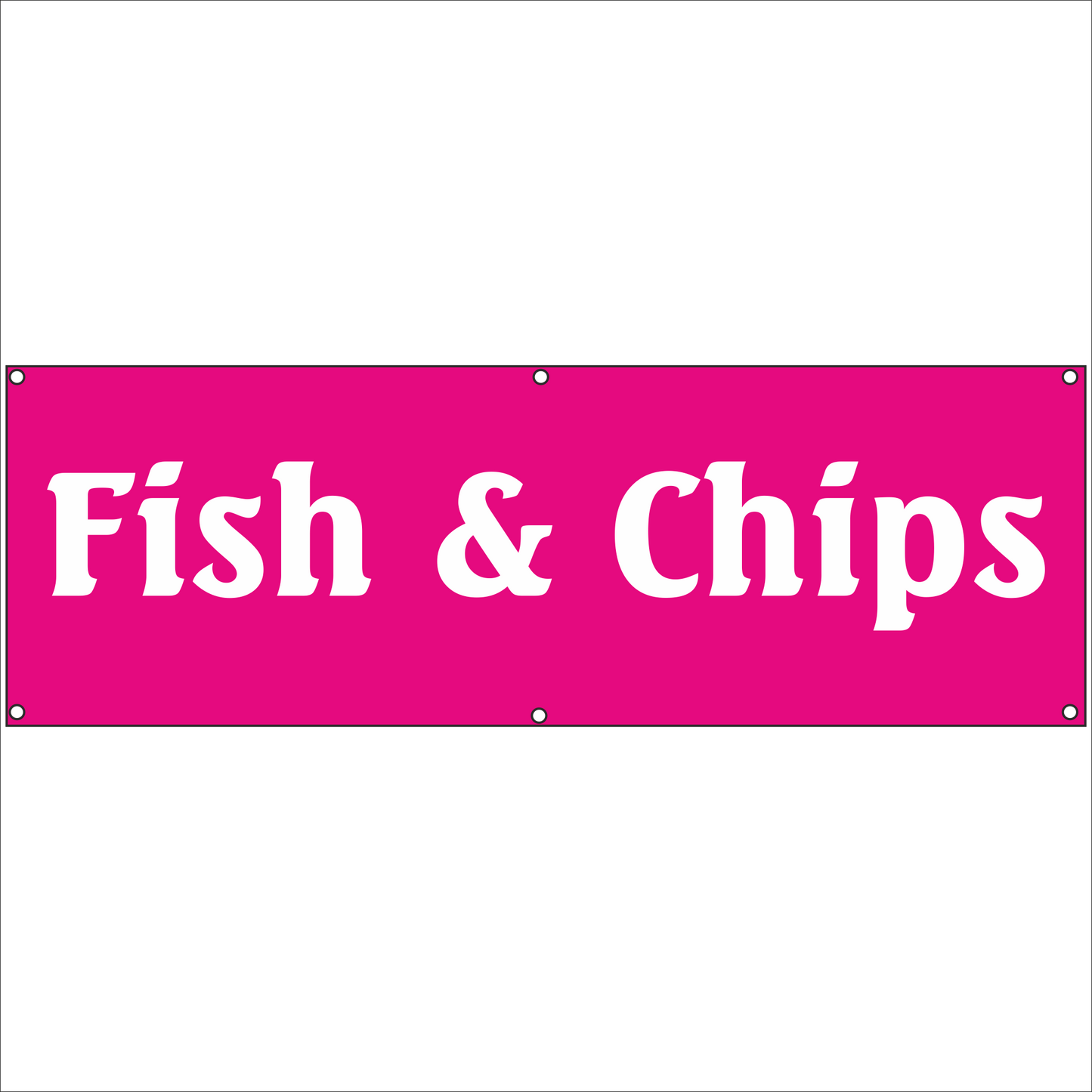 Werbeplane - Gerüstplane - p076 - Fish & Chips - NEU - Plane für Baustelle- Garten- Zaun oder Veranstaltung