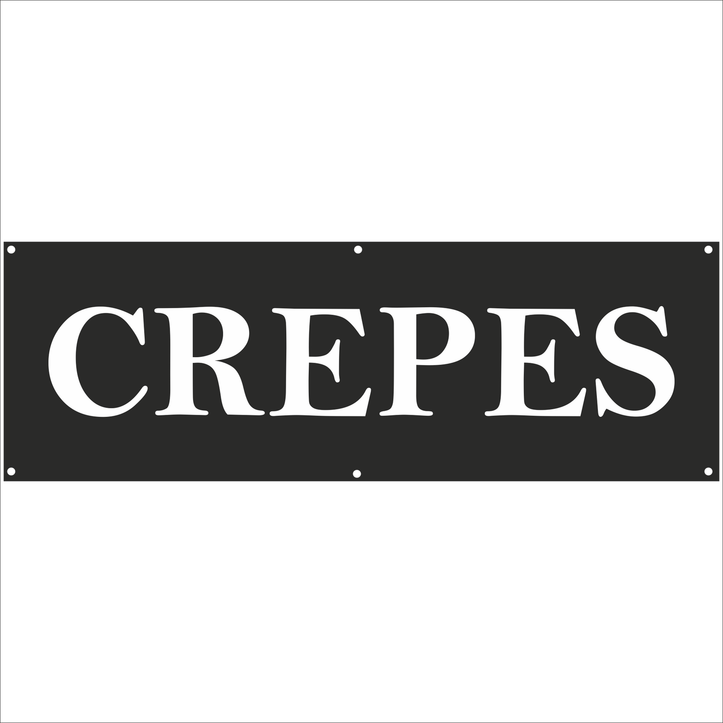 Werbeplane - Gerüstplane - p083 - CREPES - NEU - Plane für Baustelle- Garten- Zaun oder Veranstaltung