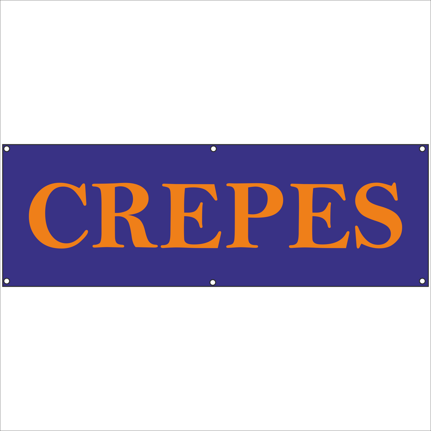 Werbeplane - Gerüstplane - p083 - CREPES - NEU - Plane für Baustelle- Garten- Zaun oder Veranstaltung