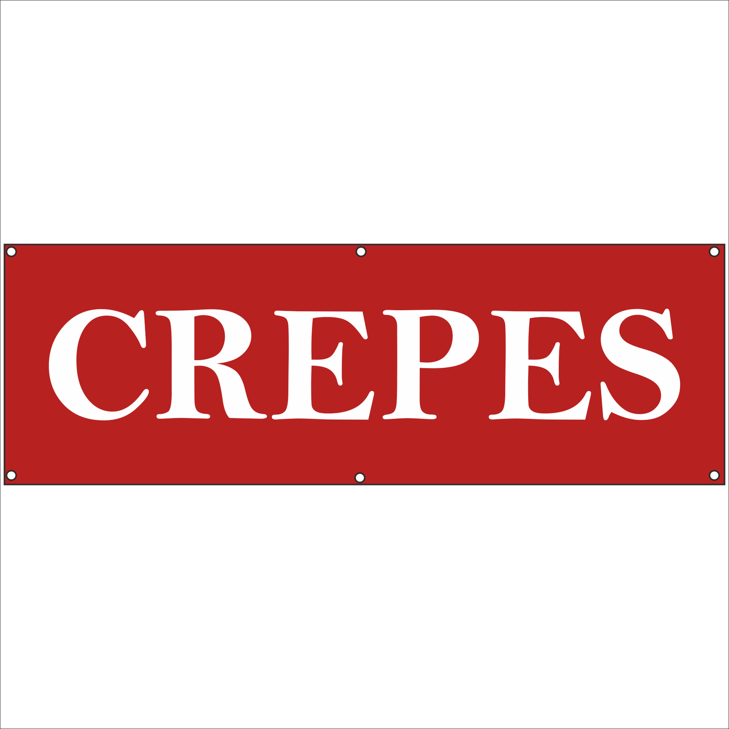 Werbeplane - Gerüstplane - p083 - CREPES - NEU - Plane für Baustelle- Garten- Zaun oder Veranstaltung