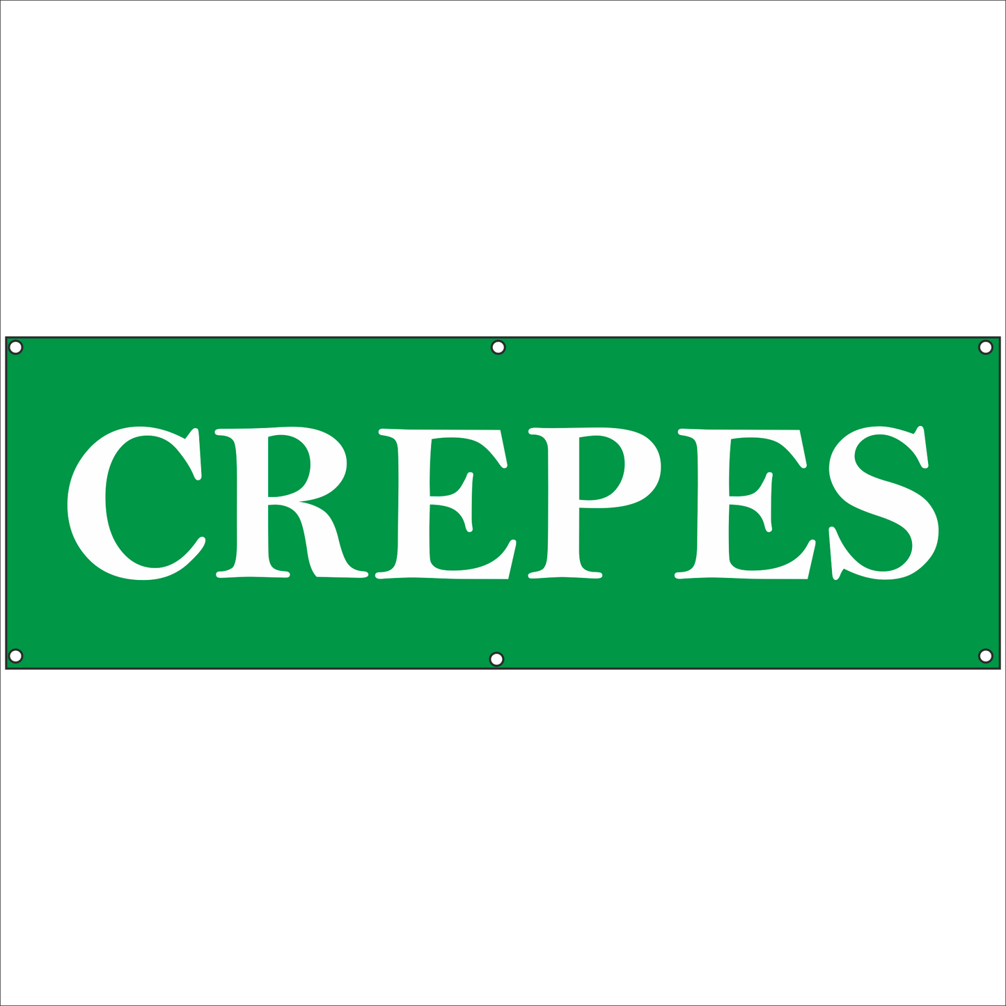 Werbeplane - Gerüstplane - p083 - CREPES - NEU - Plane für Baustelle- Garten- Zaun oder Veranstaltung