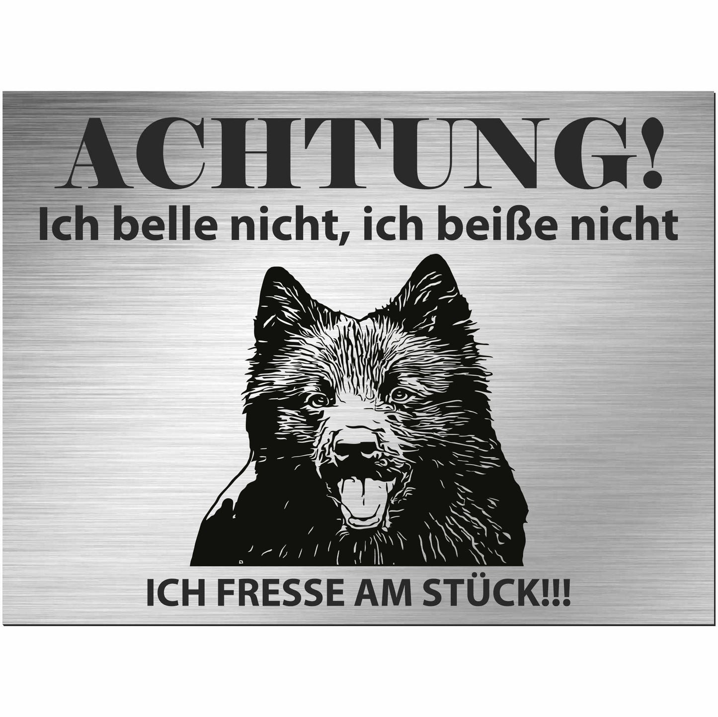 Samojede - Schild bedruckt - Alu-Dibond Edelstahl Look