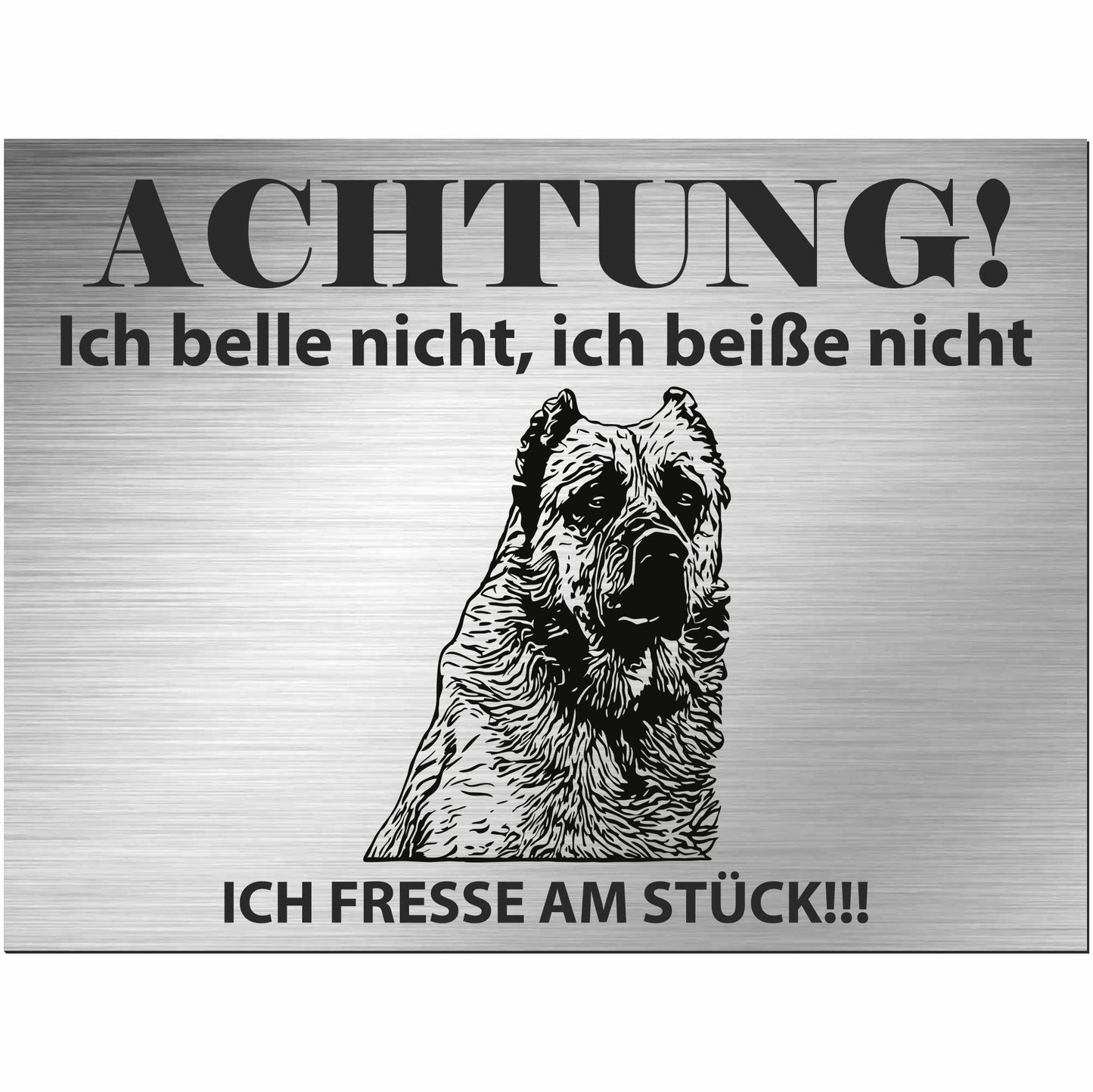 Sarabi Schäferhund - Schild bedruckt - Alu-Dibond Edelstahl Look