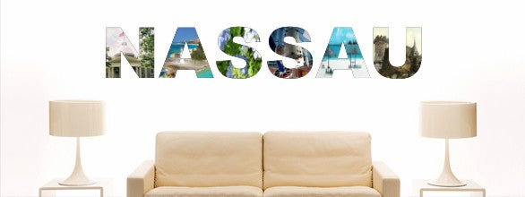 Wandtattoo w1013 Mehrfarbige Wandschrift mit Sehenswürdigkeiten und Stadtnamen - Aufkleber - Dekoration - Stadt Nassau