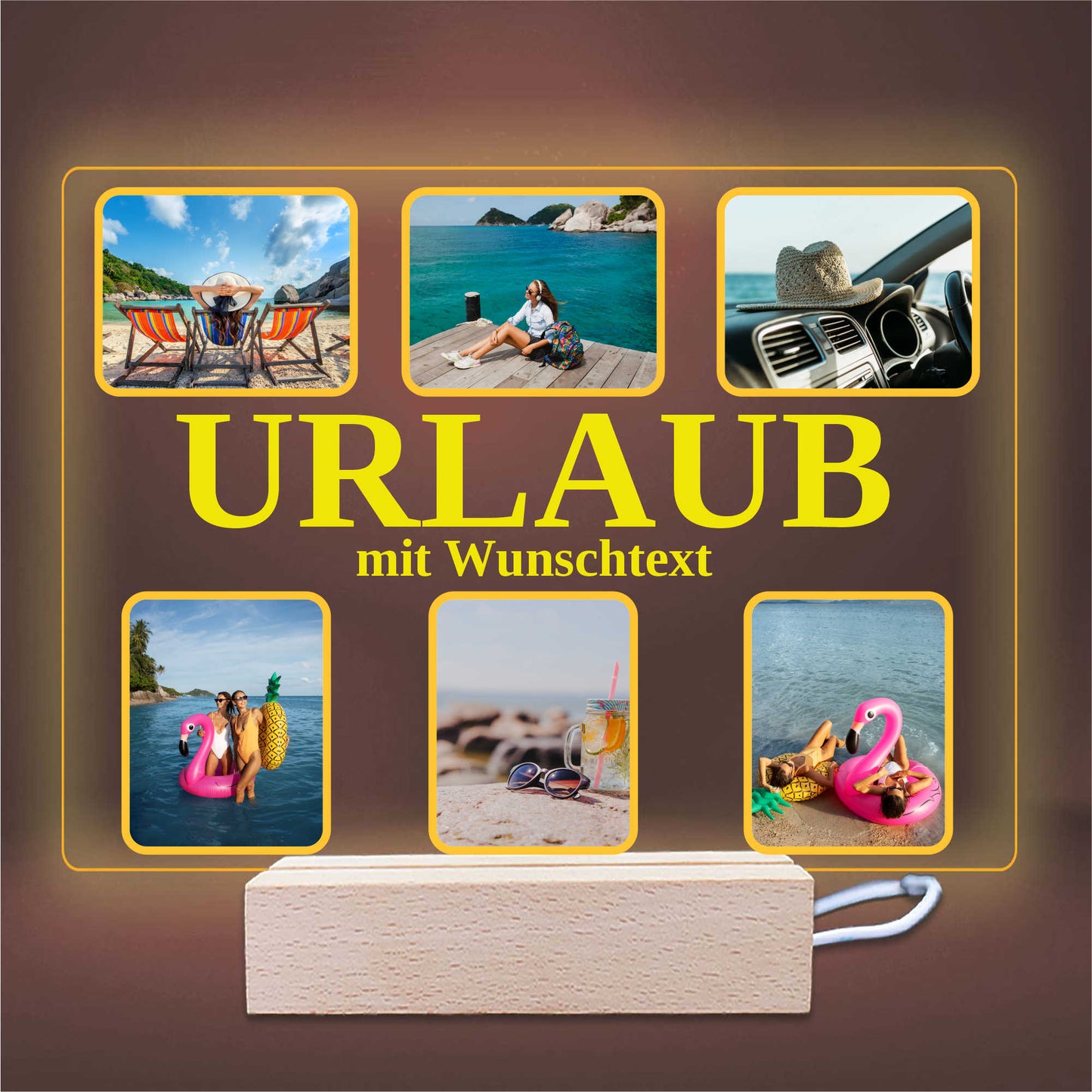 INDIGOS UG - OMA - Lampe personalisiert - mit Foto und Widmung - personalisiertes Geschenke - Acrylglas 18x14 cm - optionale Lampe warmweiss