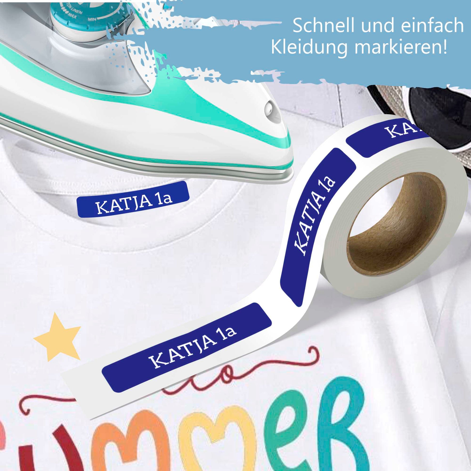 Namensetiketten für Kinder und Altersheim