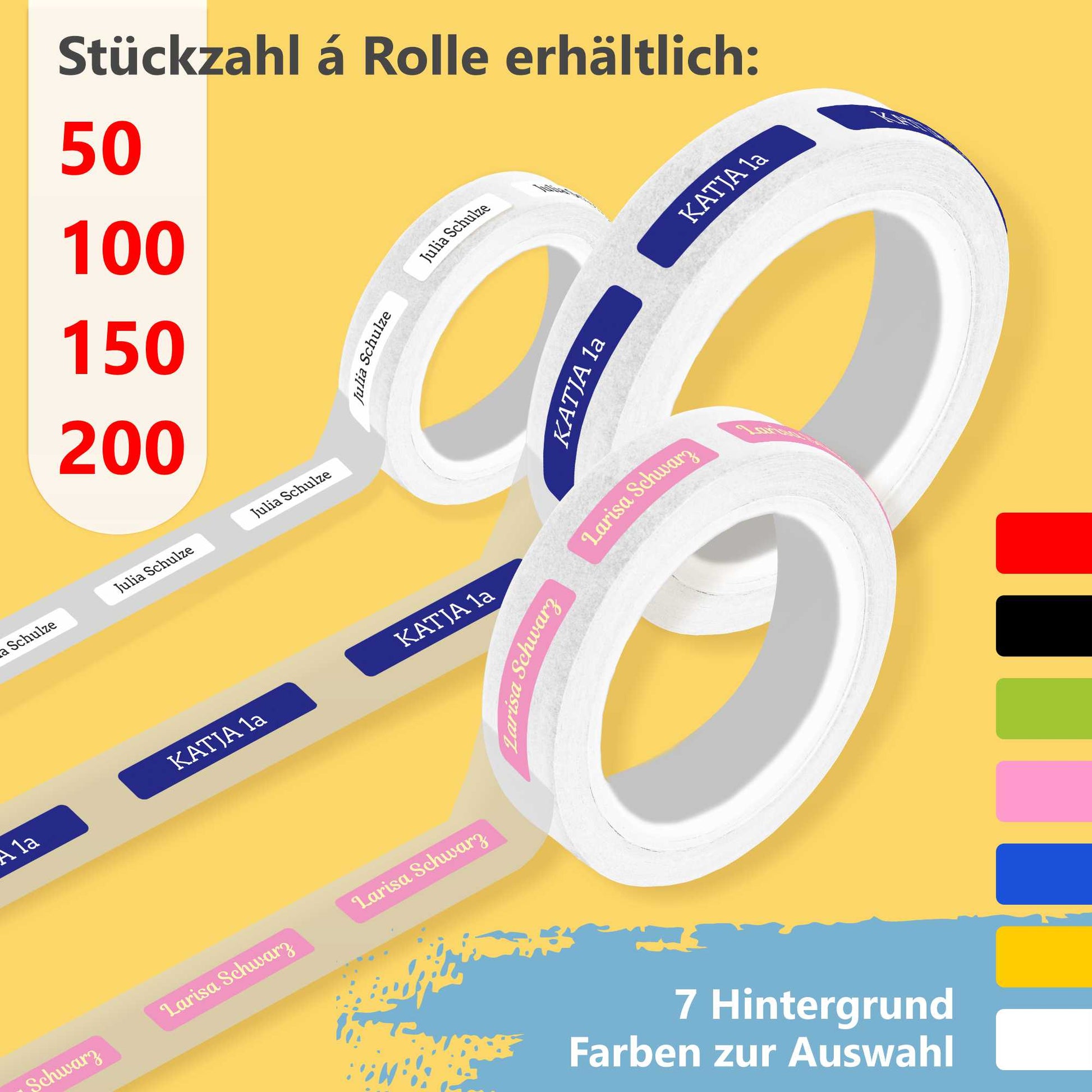 Namensetiketten für Kinder und Altersheim