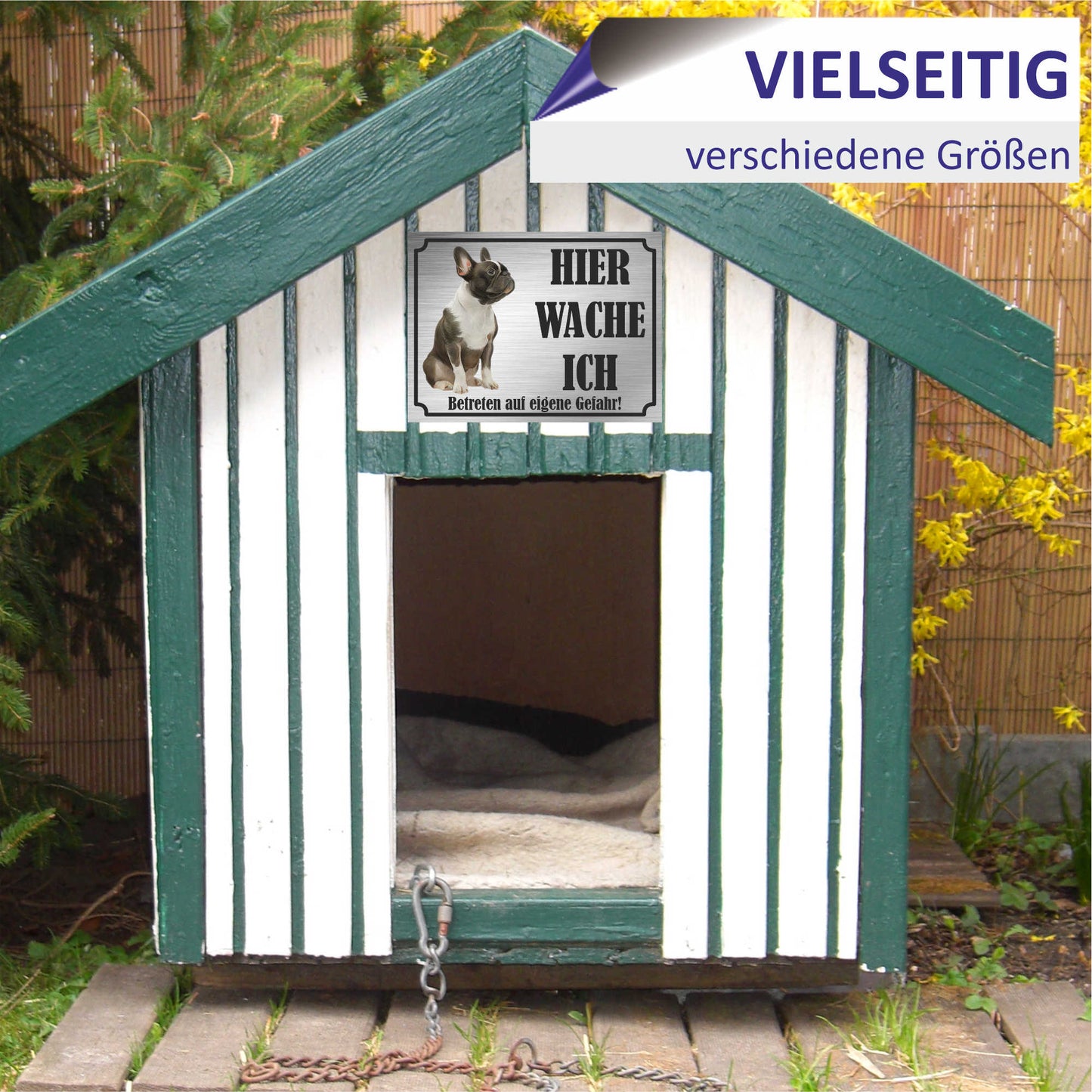 Afghane - Schild bedruckt - Hier wache ich - Aluverbundplatte Edelstahl Look