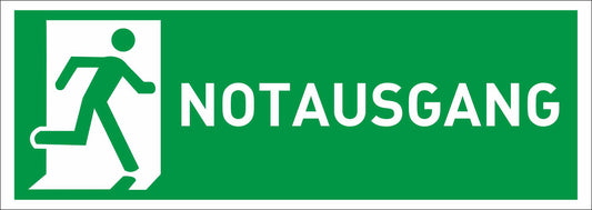 INDIGOS UG - Aufkleber - Sicherheit - Warnung - Notausgang - 297 mm x 105 mm