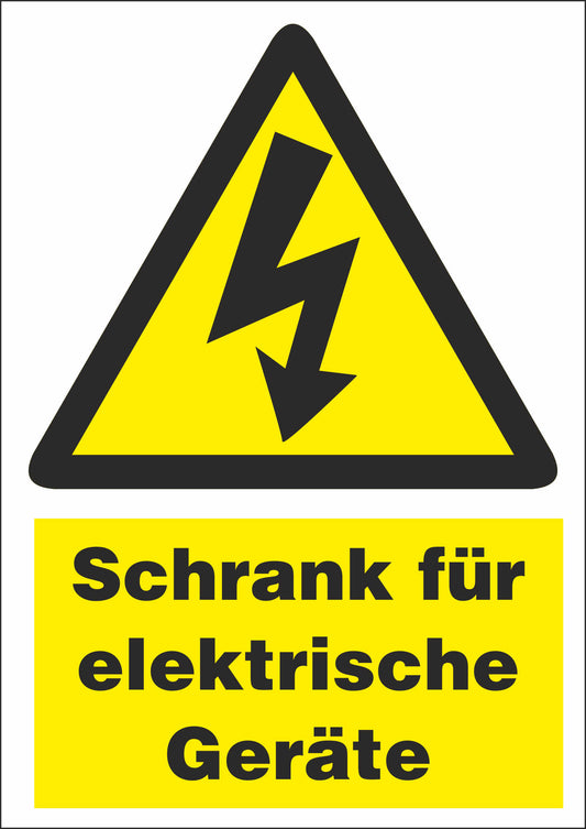 Aufkleber - Schild - Warnung - Schrank für elektrische Geräte - 105 mm x 148 mm