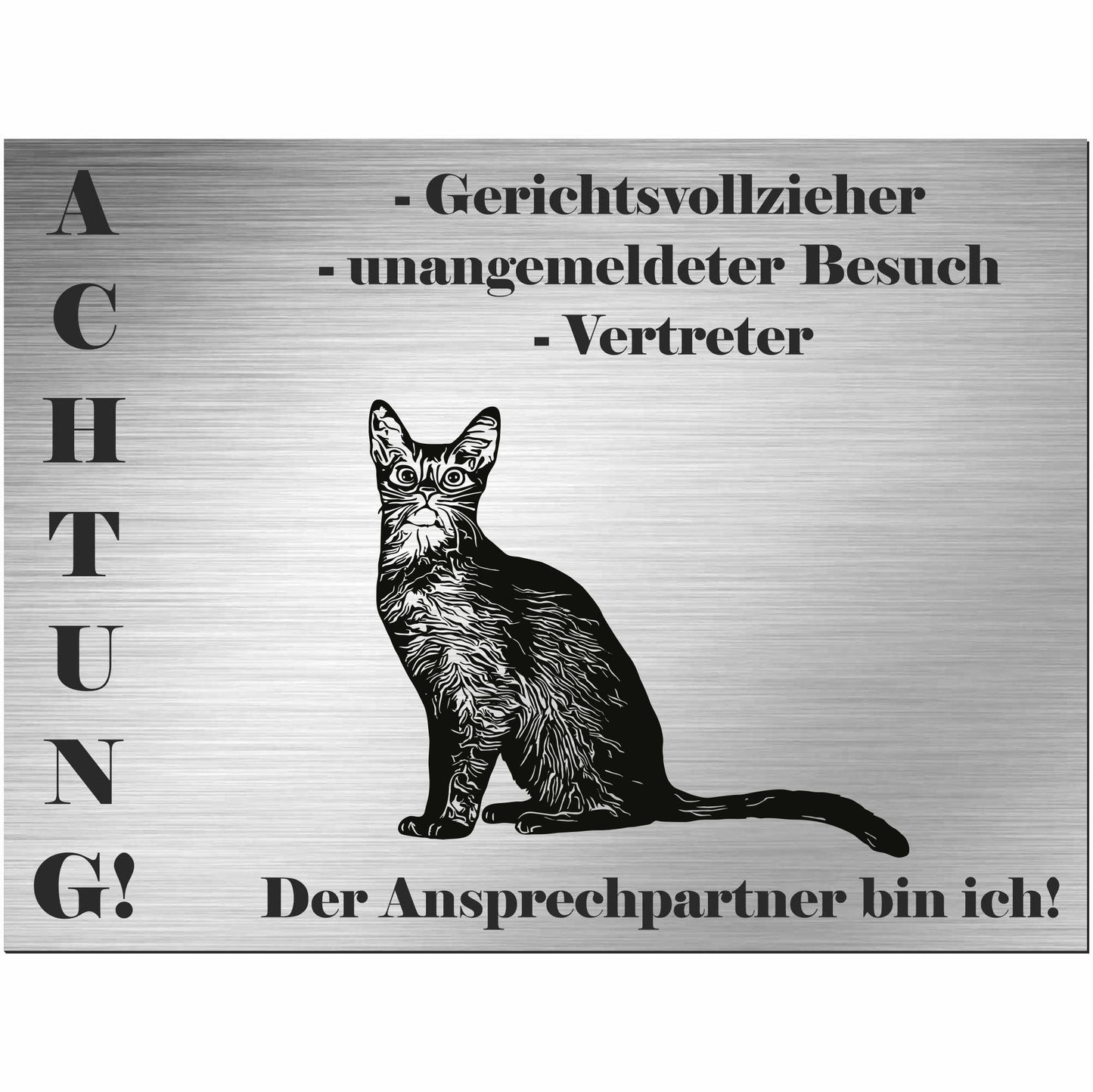 Abessinier Katze - Schild bedruckt - Spruch - Deko Geschenkidee