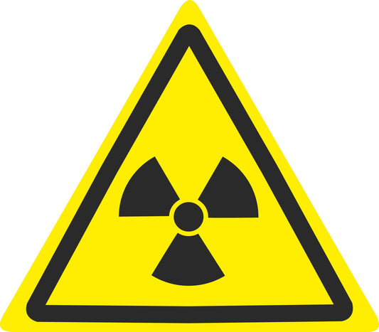 INDIGOS UG - Aufkleber - Sicherheit - Warnung - Radioaktivität! - radioaktive Stoffe - 60 mm x 52 mm