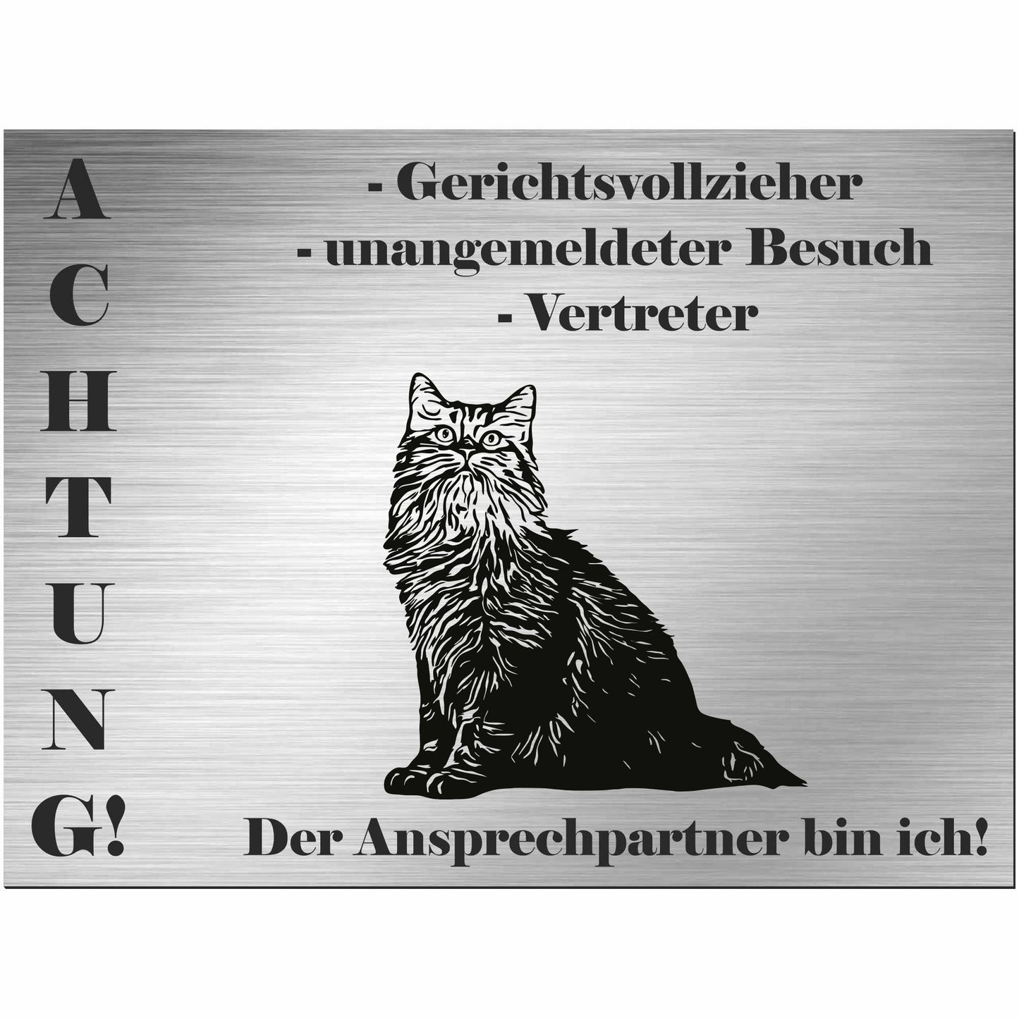amerikanische Bobtail-Katze - Schild bedruckt - Spruch - Deko Geschenkidee