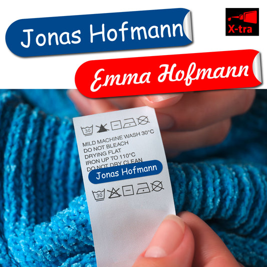 Namensaufkleber für Wäsche-Etiketten Kinder - 36 x 7 mm - 150 Stück